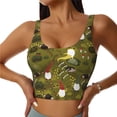 thumbnail image 1 of Fotbe Gnomes Playing in the Garden Pattern Womens' Sports Bra Longline Wirefree Padded with Medium Support Sports Moisture-Wicking Workou Vest,Tank Top-X-Large, 1 of 7