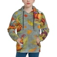 thumbnail image 1 of Fotbe Gnomes With Pumpkins Pattern Youth Pullover Hooded Sweatshirt, Boys Hoodie, Kangaroo Pocket Hoodie for Kids Girls -Large, 1 of 6