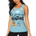 thumbnail image 1 of Fotbe Let's Go on an Adventure Womens Loose Fit Casual Flowy Slim-Fit Tank Tops Athletic Round Neck Trendy Sleeveless Summer Tops for Gym and Yoga-Large, 1 of 9