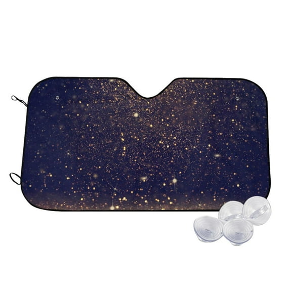 Fotbe Gold Black Glitter Car Windshield Sunshade | Sun Visor Protector Front Window Shade, Keeps Out UV Rays, Keeps Your Vehicle Cool-