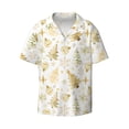 thumbnail image 1 of Fotbe Gold Christmas Tree print Short Sleeve Button Down Shirts for Men Casual Summer Beach Wrinkle Free Shirt-Small, 1 of 7