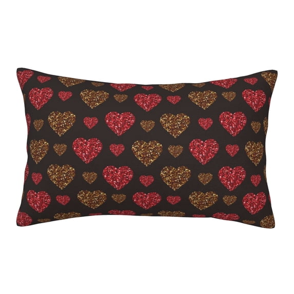 Fotbe Gold Glitter Heart Pillow Cases - Envelope Closure - Luxury, Extra Soft, Cooling Pillow Covers - Wrinkle, Fade, Stain Resistant-16"x24"