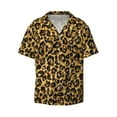 thumbnail image 1 of Fotbe Gold Glitter Leopard print Short Sleeve Button Down Shirts for Men Casual Summer Beach Wrinkle Free Shirt-, 1 of 7