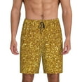 thumbnail image 1 of Fotbe Gold Glitter Pajama Shorts for Men, Men's Pajama Bottoms, Sleepwear,Short Pajama Pants-3X-Large, 1 of 9