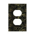 thumbnail image 1 of Fotbe Gold Gloss Outline Floral Print Duplex Receptacle Wall Plate, 1-Gang 5.0" x3.0" Wall Outlet Covers, Dual Outlet Faceplates Covers, Color-matched Screws Included-Style S, 1 of 6