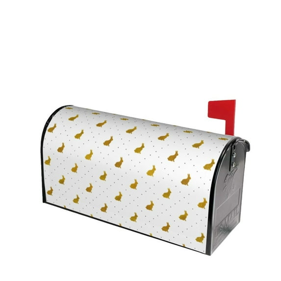 Fotbe Gold Rabbit Mailbox Covers Post Letter Box Cover Garden Decor Standard Size-21x18 in