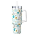 thumbnail image 1 of Fotbe Gold Stars Blue Dots Pattern Pattern 40oz Ice Bully With Handle And Straw Stainless Steel Vacuum Insulated Cup And 2 In 1 Straw Lid, 1 of 8