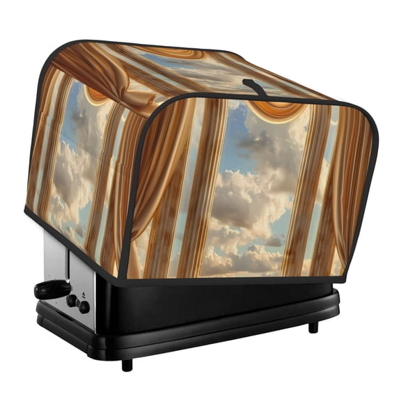 Fotbe Golden Drapes Pillars Clouds for Four Slice Toaster Cover, Fingerprint Protector, Super Soft Appliance Cover And Dust Cover,Bread Dust Cover & Fingerprint Protection