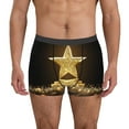 thumbnail image 1 of Fotbe Golden Glitter And Light Men’s Total Support Pouch Boxer Briefs, X-Temp Cooling, Moisture-Wicking Underwear, Regular, Long-leg and Trunk-Small, 1 of 6