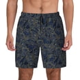 thumbnail image 1 of Fotbe Golden Peonies Men’s Swim Trunks Quick Dry Swim Shorts Board Shorts with Mesh Lining-Medium, 1 of 9