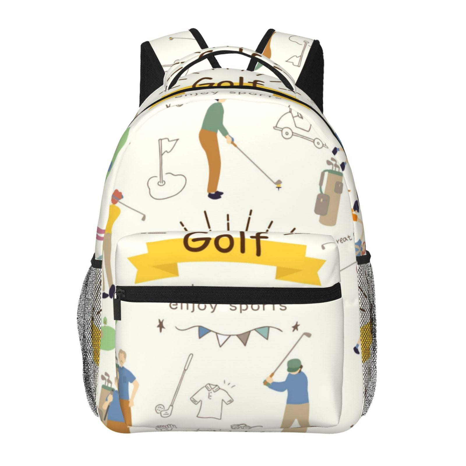 Fotbe Golf Icons And Golfer Pattern Casual Backpack for School, Travel ...