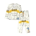 thumbnail image 1 of Fotbe Golf Icons And Golfer Pattern Long Sleeve Pajama Set for Women,Sleepwear Set,2-piece Loungewear Set,Soft PJs Comfy Nightwear with Pockets -Large, 1 of 7