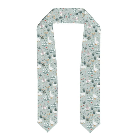Fotbe Goose and Doodle Flowers Printed Class of 2024 Graduation Stole