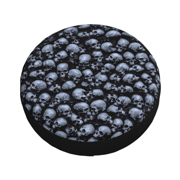 Fotbe Gothic Skull Spare Tire Cover Thickening Universal Fit for Jeep, Trailer, RV, SUV, Truck, Tough Tire Wheel Soft Cover-15 inch