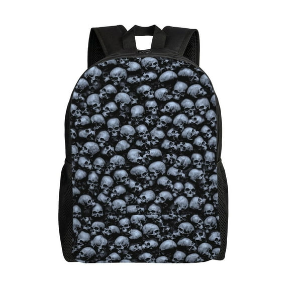 Fotbe Gothic Skull Travel Laptop Backpack, Business Slim Sturdy Laptops Backpack, Water Resistant College School Computer Bag Gift for Men & Women Fits 15.6 Inch Notebook