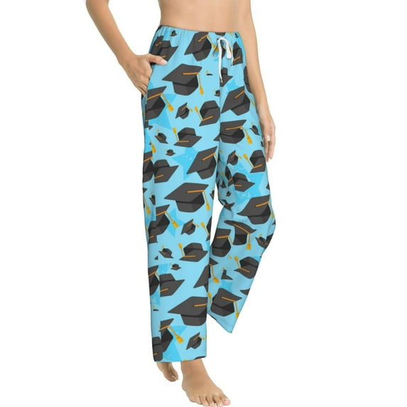 Fotbe Graduation Hats1 Women's Pajama Pants,Sleepwear Pants,Pj Bottoms Drawstring And Pockets-X-Large