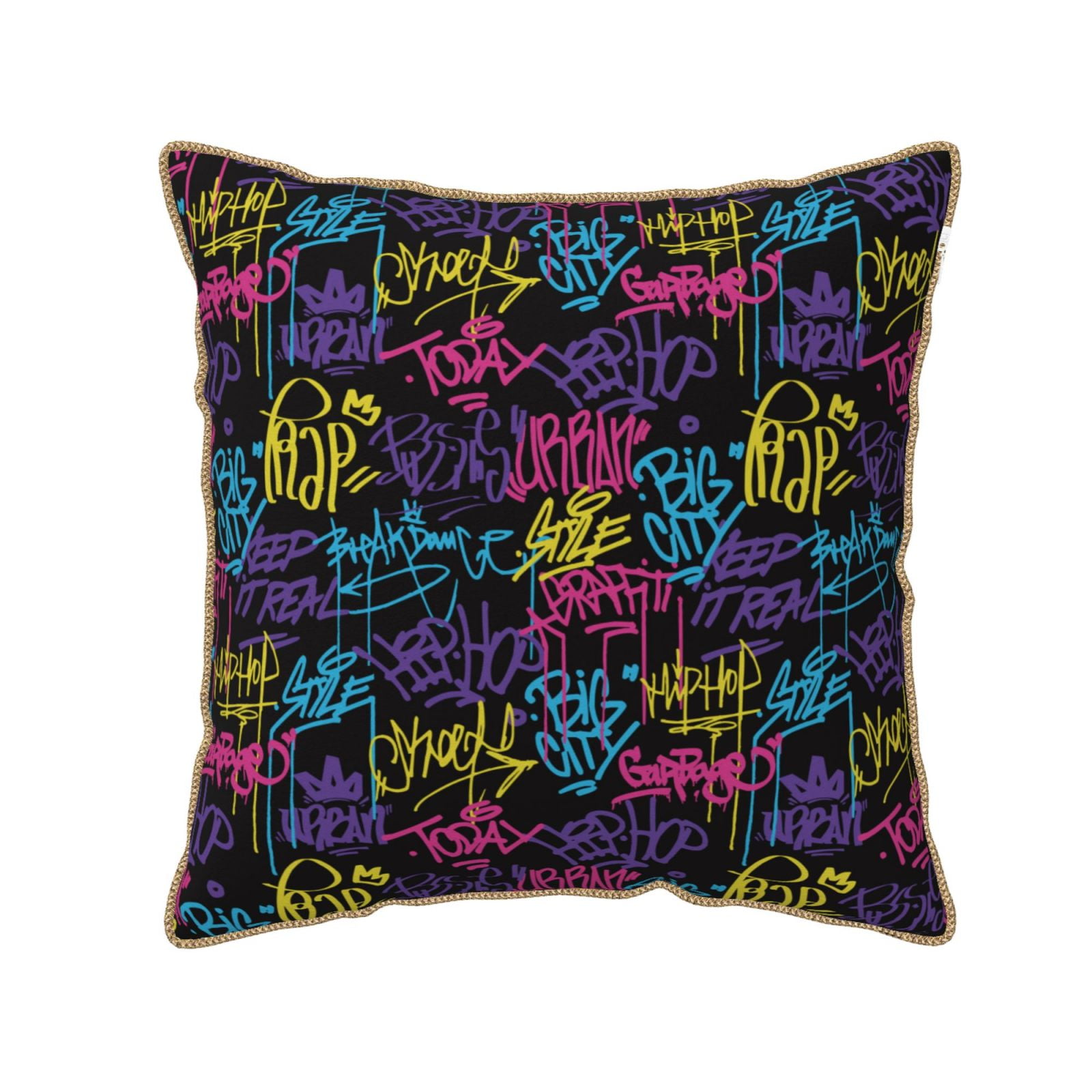 Personalised Graffiti Blue Cushion – Custom Name Pillow, Birthday Gift Idea-787112