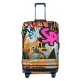 thumbnail image 1 of Fotbe Graffiti Lamp Urban Scene Luggage Cover Protector,Suitcase Protector,Scratch and Dirt Resistant,Fits 18-32 Inch Luggage-X-Large, 1 of 1