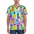 thumbnail image 1 of Fotbe Graffiti Pineapples Baseball Jersey Shirt for Men and Women, Casual Short Sleeves Button Down T-Shirt-Large, 1 of 9