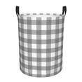 thumbnail image 1 of Fotbe Gray Checkboard Laundry Basket with Handles, Waterproof Large Laundry Hamper, Wash Bag for Corner Dorm, Rolling Laundry Basket with Handles-Medium, 1 of 8