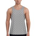thumbnail image 1 of Fotbe Gray Plaid Pattern Men's Quick Dry Workout Tank Top Gym Muscle Tee Fitness Bodybuilding Sleeveless T Shirt Breathable Workout Shirt-Medium, 1 of 9
