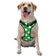 thumbnail image 1 of Fotbe Green And White Polka Dot Pattern Dog Harness, No-Pull Pet Harness with 2 Leash Clips, Adjustable Soft Padded Dog Vest with Easy Control Handle for Large Dogs-Small, 1 of 6