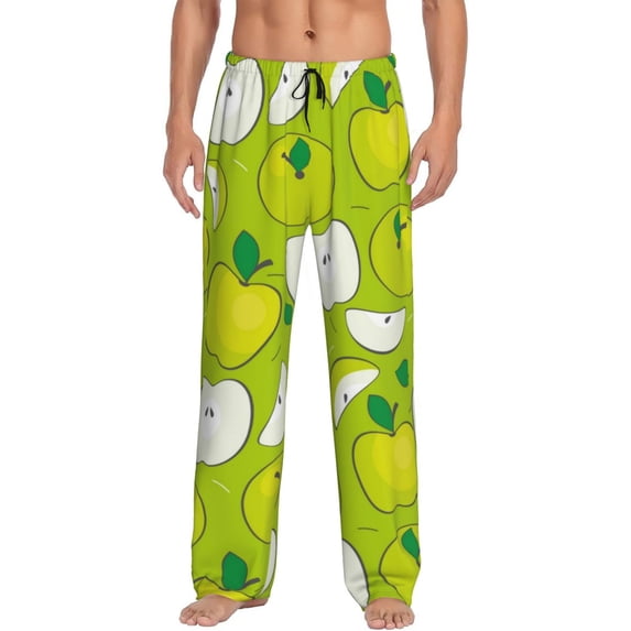 Fotbe Green Apple Men's Pajama Pants,Sleepwear Pants,Pj Bottoms Drawstring And Pockets-Small