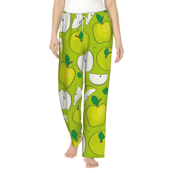 Fotbe Green Apple Women's Pajama Pants,Sleepwear Pants,Pj Bottoms Drawstring And Pockets-Small