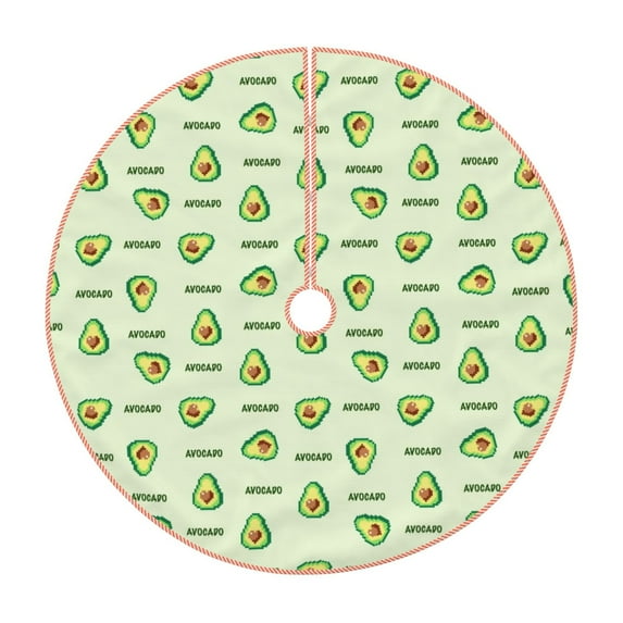 Fotbe Green Avocado Pattern Christmas Tree Skirt, Tree Skirts Plush Christmas Decorations, Christmas Tree Skirts Xmas Decorations Holiday Party Decor-36"