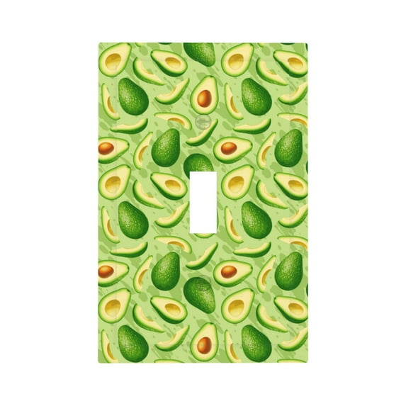 Fotbe Green Avocado Print Duplex Receptacle Wall Plate, 1-Gang 5.0" x3.0" Wall Outlet Covers, Dual Outlet Faceplates Covers, Color-matched Screws Included-Style T