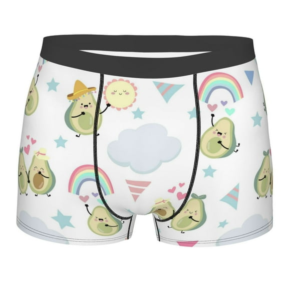 Fotbe Green Blue Avocado Men’s Total Support Pouch Boxer Briefs, X-Temp Cooling, Moisture-Wicking Underwear, Regular, Long-leg and Trunk-X-Large