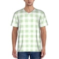 thumbnail image 1 of Fotbe Green Checkboard Baseball Jersey Shirt for Men and Women, Casual Short Sleeves Button Down T-Shirt-, 1 of 9