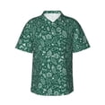 thumbnail image 1 of Fotbe Green Christmas Hawaiian Shirt for Men Unisex Summer Beach Casual Short Sleeve Cotton Linen Button Down Shirts-Large, 1 of 9