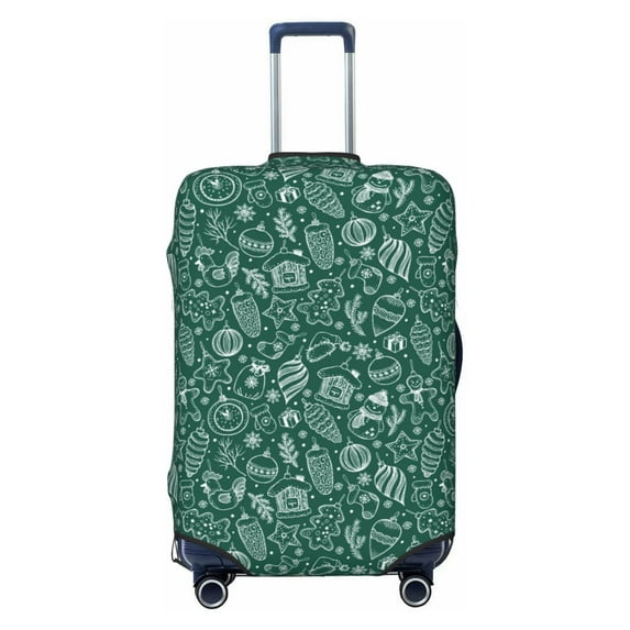 Fotbe Green Christmas Luggage Cover Protector,Suitcase Protector,Scratch and Dirt Resistant,Fits 18-32 Inch Luggage-Small