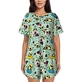 thumbnail image 1 of Fotbe Green Cute Avocado Print Pajama Set for Women 2 Piece Loungewear Short Sleeve Tops and Shorts Set Soft Sleepwear-4X-Large, 1 of 7