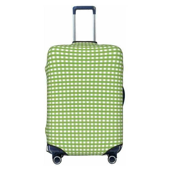 Fotbe Green Gingham Luggage Cover Protector,Suitcase Protector,Scratch and Dirt Resistant,Fits 18-32 Inch Luggage-Small