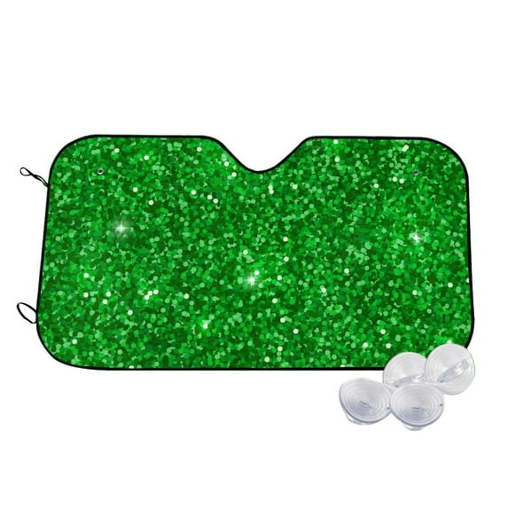 Fotbe Green Glitter Car Windshield Sunshade | Sun Visor Protector Front Window Shade, Keeps Out UV Rays, Keeps Your Vehicle Cool-