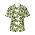 thumbnail image 1 of Fotbe Green Hawaii Palms Hawaiian Shirt for Men Unisex Summer Beach Casual Short Sleeve Cotton Linen Button Down Shirts-3X-Large, 1 of 5