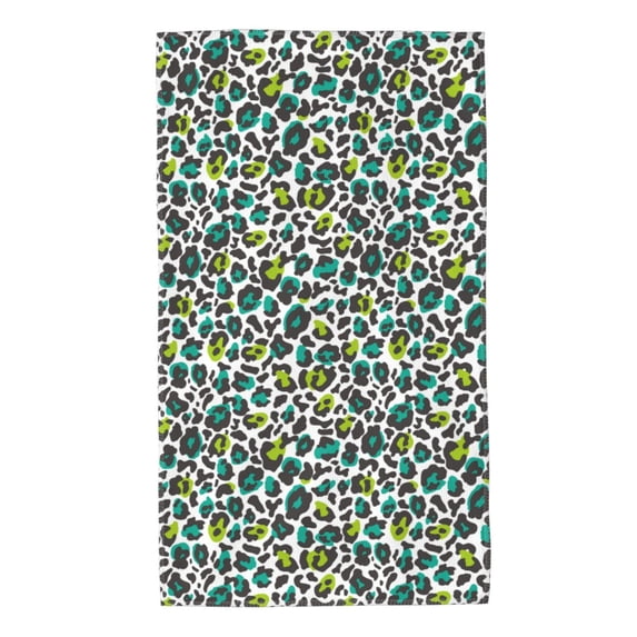Fotbe Green Leopard Pattern Premium Towels , (27.5x16in) Lightweight and Highly Absorbent Quick Drying Microfiber Towel, Perfect for Daily Use