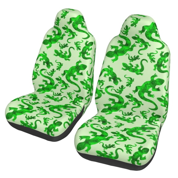 Fotbe Green Lizard Pattern Automotive Seat Covers for Cars Trucks and SUVs – Car Seat Covers for Front Seats,Protective Seat Covers,Vehicle Seat Covers, Set of 2