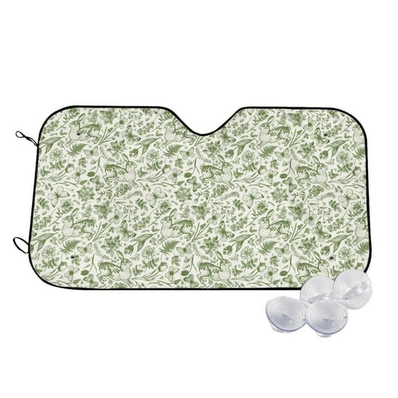 Fotbe Green Rabbit Car Windshield Sunshade | Sun Visor Protector Front Window Shade, Keeps Out UV Rays, Keeps Your Vehicle Cool-