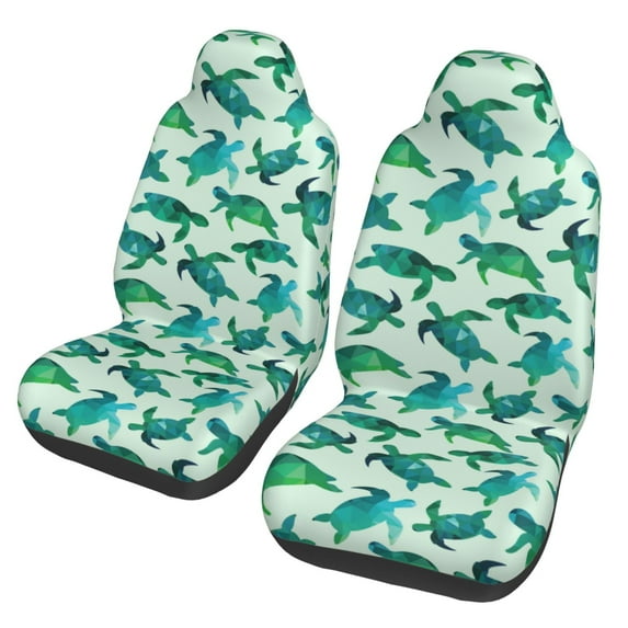 Fotbe Green Sea Turtle Pattern Automotive Seat Covers for Cars Trucks and SUVs – Car Seat Covers for Front Seats,Protective Seat Covers,Vehicle Seat Covers, Set of 2