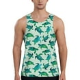 thumbnail image 1 of Fotbe Green Sea Turtle Pattern Men's Quick Dry Workout Tank Top Gym Muscle Tee Fitness Bodybuilding Sleeveless T Shirt Breathable Workout Shirt-Large, 1 of 9