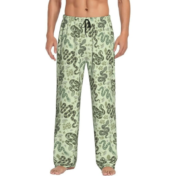 Fotbe Green Snake Men's Pajama Pants,Sleepwear Pants,Pj Bottoms Drawstring And Pockets-Small