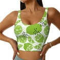 thumbnail image 1 of Fotbe Green Various Lemons Pattern Womens' Sports Bra Longline Wirefree Padded with Medium Support Sports Moisture-Wicking Workou Vest,Tank Top-, 1 of 7