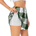 thumbnail image 1 of Fotbe Green White Lumberjack Plaid Womens High Waist Running Shorts Athletic Workout Quick Dry Shorts for Women with Pockets Gym Yoga Summer Shorts-Large, 1 of 9