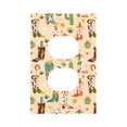 thumbnail image 1 of Fotbe Groovy American Western Footwear Print Duplex Receptacle Wall Plate, 1-Gang 5.0" x3.0" Wall Outlet Covers, Dual Outlet Faceplates Covers, Color-matched Screws Included-Style S, 1 of 6