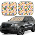thumbnail image 1 of Fotbe Groovy Daisy Flowers 2-Piece Car Windshield Sun Shade | Sun Blocker for Car Windshield | Foldable Automotive Interior Accessories for Sun Protection-Small, 1 of 7