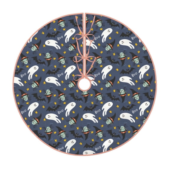 Fotbe Halloween A Pattern Christmas Tree Skirt, Tree Skirts Plush Christmas Decorations, Christmas Tree Skirts Xmas Decorations Holiday Party Decor-36"