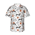 thumbnail image 1 of Fotbe Halloween Dachshund Hawaiian Shirt for Men Unisex Summer Beach Casual Short Sleeve Cotton Linen Button Down Shirts-XX-Large, 1 of 5